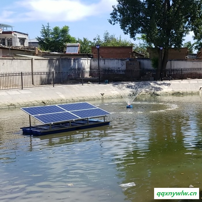 绿博斯LBSSUN-PQ1100 河道专用太阳能光伏板喷泉曝气机 光伏浮船蓄电池组太阳能喷泉曝气机图4