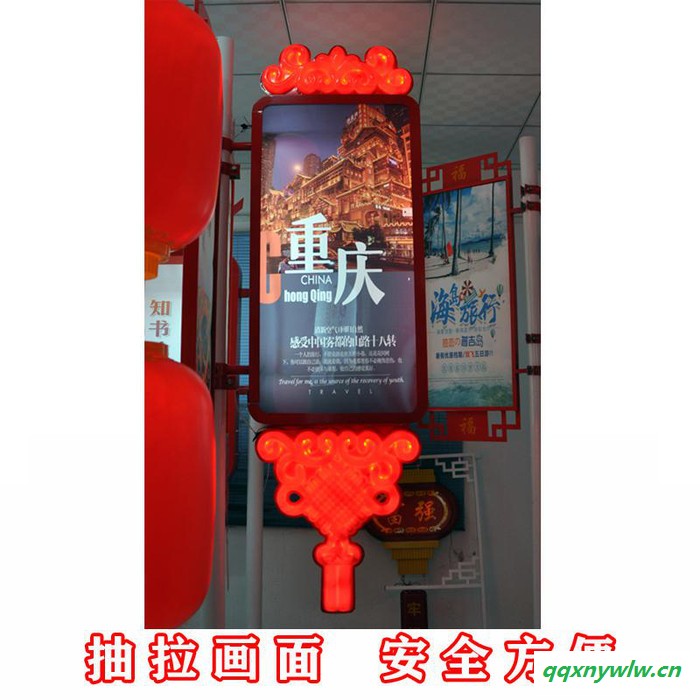 太阳能灯杆灯箱城市亮化挂件发光中国结led红灯笼厂家定制灯杆灯箱广告牌图6