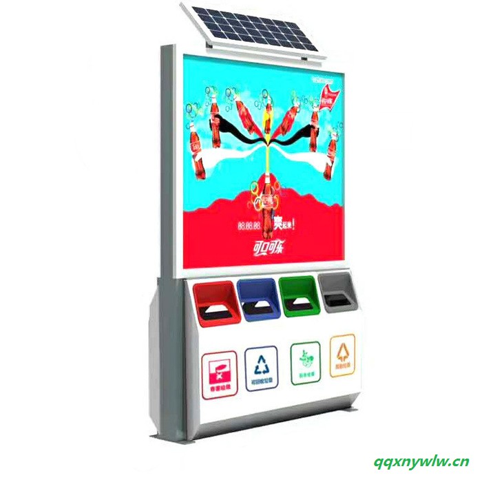 环保垃圾桶灯箱 户外广告宣传垃圾桶 太阳能灯箱图2