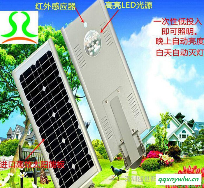 直销新款一体化太阳能路灯 LED感应路灯 户外太阳能灯 庭院图2