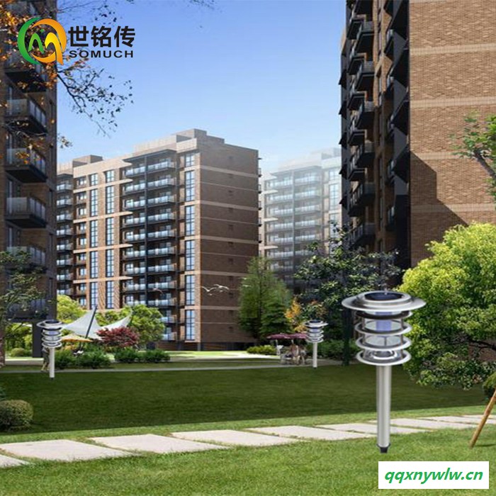 不锈钢草坪灯太阳能超亮LED路灯室外庭院灯 户外照明防水灯 太阳能灯