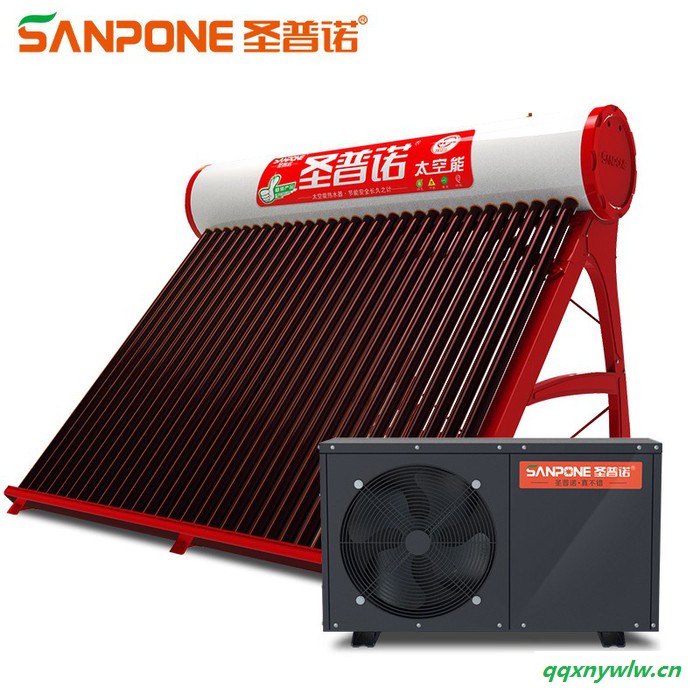 圣普诺太空能热水器 太阳能空气能家用商用热泵一级能效水循环一体机红韵 全国包配送 220L/24管/1.5P/3-5人用图1