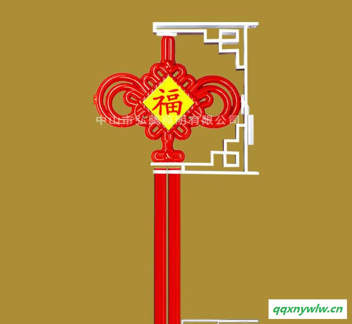 订制路灯杆led太阳能灯笼中国结灯 户外中国结景观灯图2