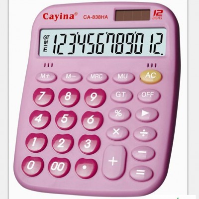 供应嘉亿能CA-838HA嘉亿能彩色卡通太阳能办公计算器