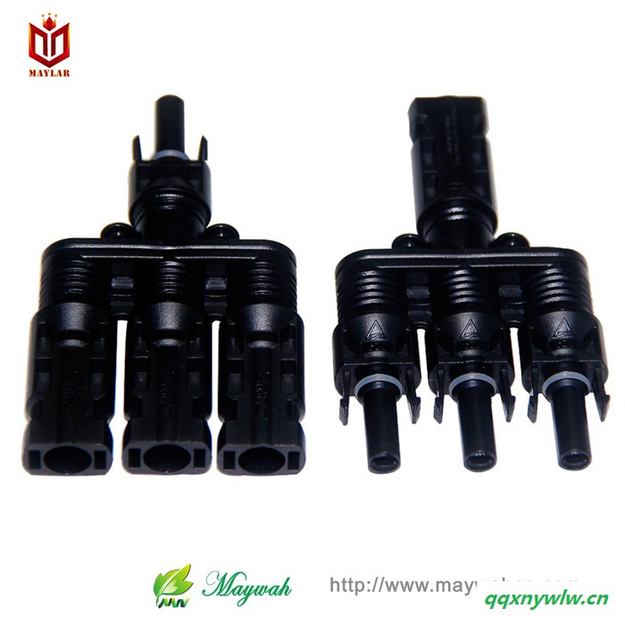 光伏接头 太阳能光伏防水连接器 MC4连接器  3转1分支接头 MAH301 连接器接头