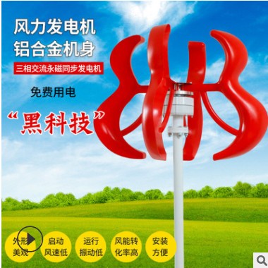 厂家热销100w垂直轴风力发电机 风光互补路灯景观工程用 路灯监控图2