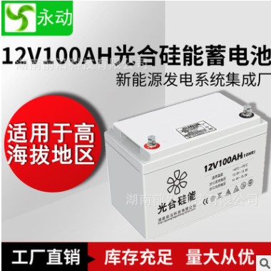 光合硅能12v100ah电瓶家用UPS太阳能发电系统1风力发电专用蓄电池图3