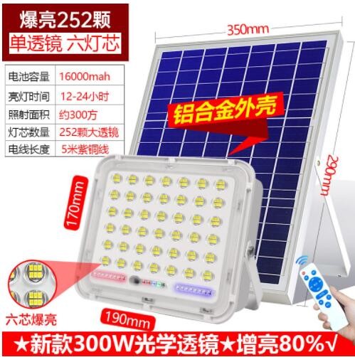君慕太阳能灯投光灯户外照明庭院灯led太阳能路灯过道灯厂家批发图2