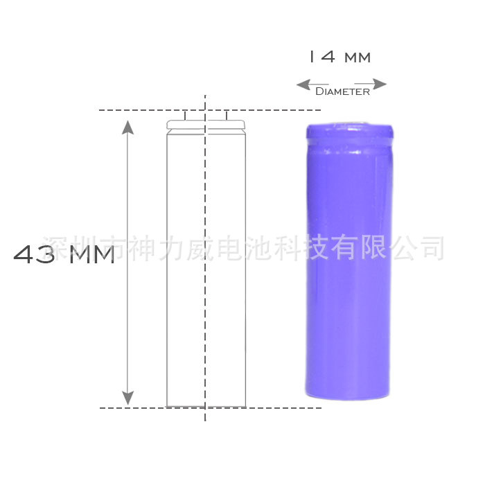 磷酸铁锂14430 400MAH