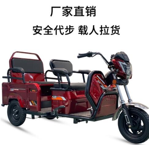 工厂新款拉货载客两用电动三轮车成年人接送孩子城市休闲车代步车图1
