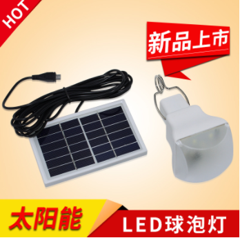 家用便携太阳能LED充电灯户外照明手提营地帐篷移动野营应急灯泡图2